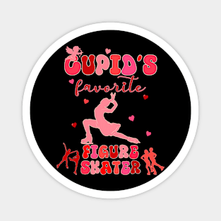 Cupid_s Favorite Figure Skater Valentines Day Groovy Design Magnet